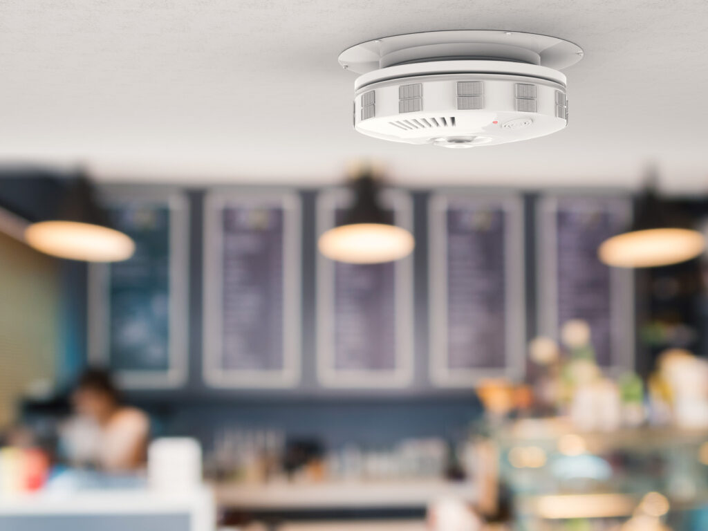 smoke detector on ceiling